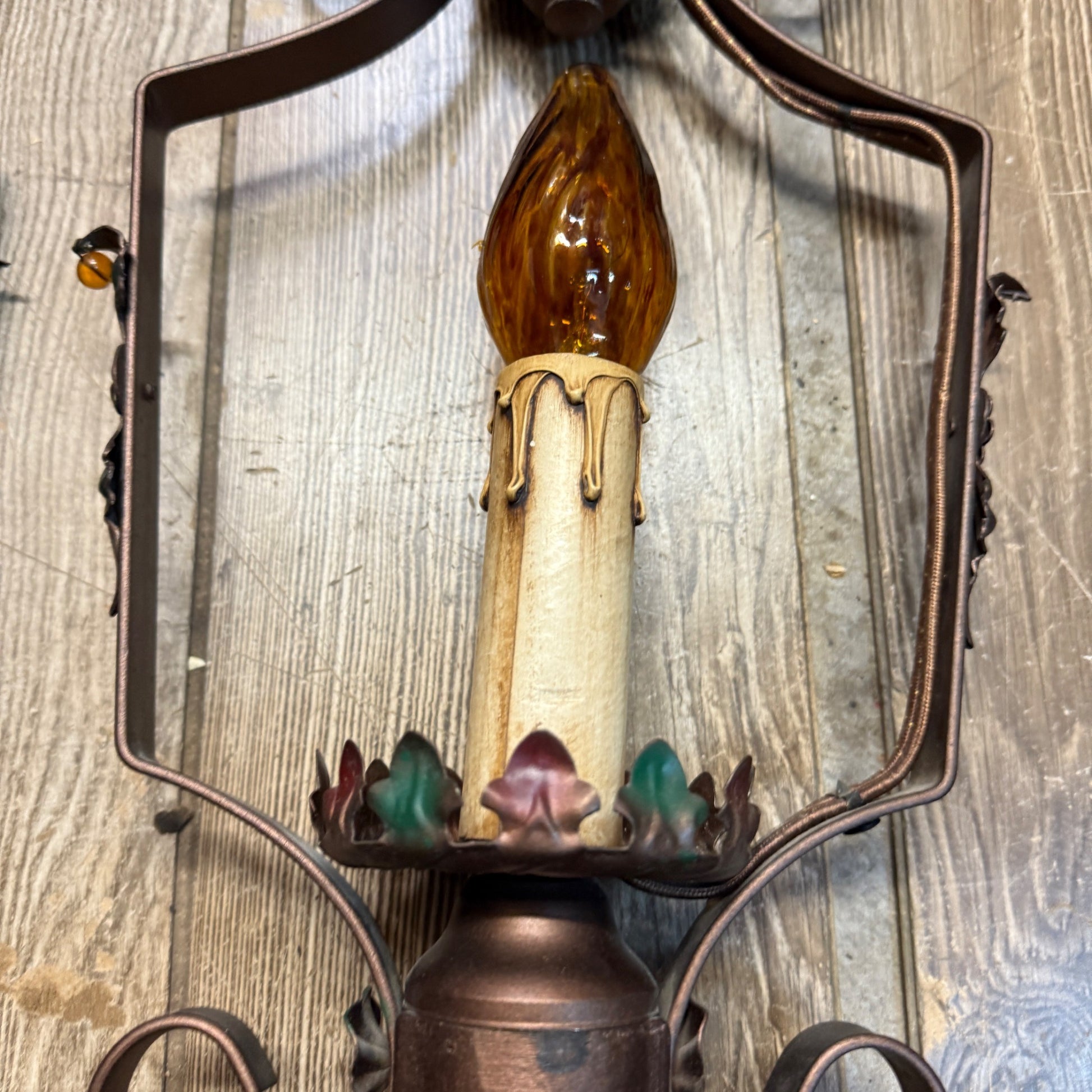 Pair Vintage Matching Pendant Hanging Ceiling Lights Spanish Revival