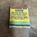 Vintage Charming Bar Tavern Little Chute Wis Advertising Matchbook Cover 1940s