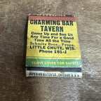 Vintage Charming Bar Tavern Little Chute Wis Advertising Matchbook Cover 1940s