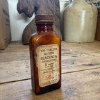 RARE Vintage Lilly Placenta Desiccated Female Medicine Bottle Amber Glass FULL