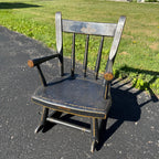 Antique Primitive 19th c. Child's Windsor Rocking Chair Painted Stencil Victorian Farmhouse