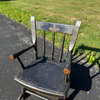Antique Primitive 19th c. Child's Windsor Rocking Chair Painted Stencil Victorian Farmhouse