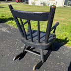 Antique Primitive 19th c. Child's Windsor Rocking Chair Painted Stencil Victorian Farmhouse
