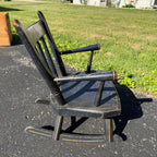 Antique Primitive 19th c. Child's Windsor Rocking Chair Painted Stencil Victorian Farmhouse