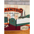 Vintage Granitoid Enamel Paint Advertising Retail Store Countertop Display Sign