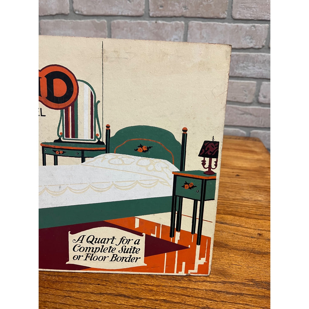 Vintage Granitoid Enamel Paint Advertising Retail Store Countertop Display Sign