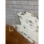 Antique Primitive Wooden Rustic Cowboy Western Flange Sign Wrought Iron Ranch