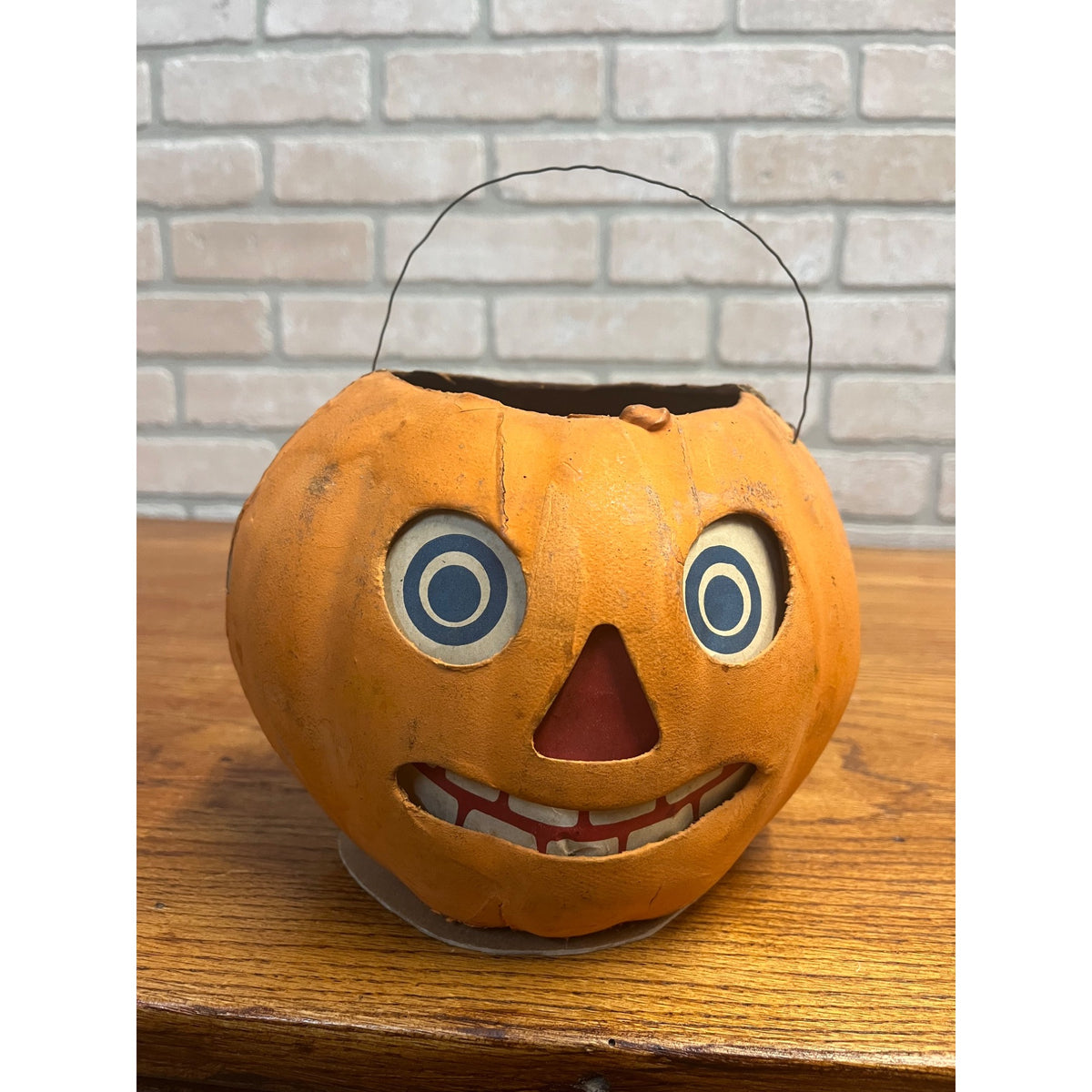 Antique Original Large German Halloween 7.5" Jack O' Lantern JOL Vintage