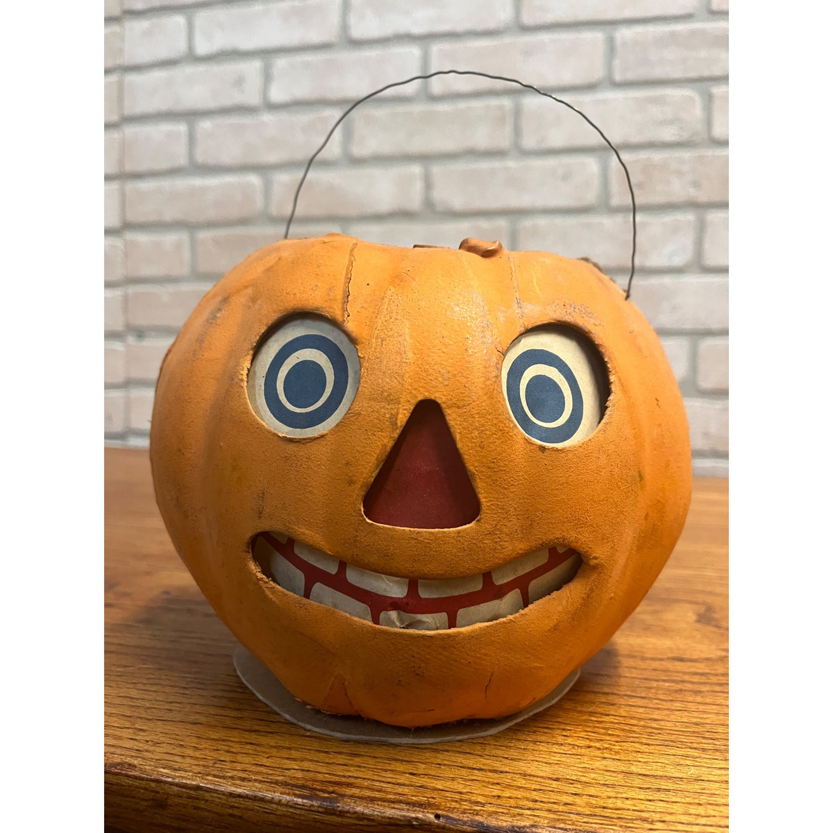 Antique Original Large German Halloween 7.5" Jack O' Lantern JOL Vintage