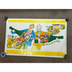 RARE Vintage 1960s 7UP Uncola Poster Kim Whitesides Beatles Un & Un Is Too