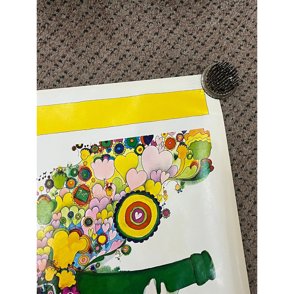 RARE Vintage 1960s 7UP Uncola Poster Kim Whitesides Beatles Un & Un Is Too