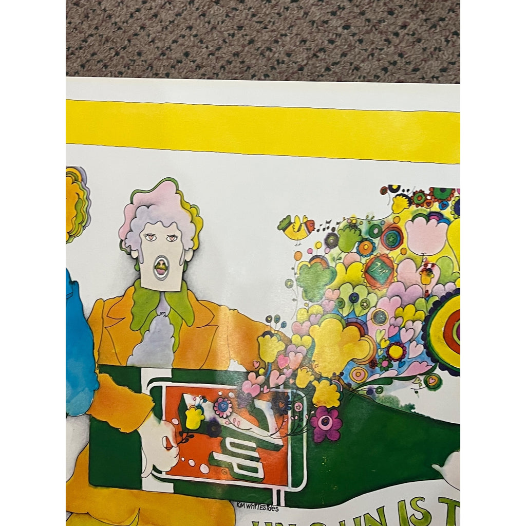 RARE Vintage 1960s 7UP Uncola Poster Kim Whitesides Beatles Un & Un Is Too