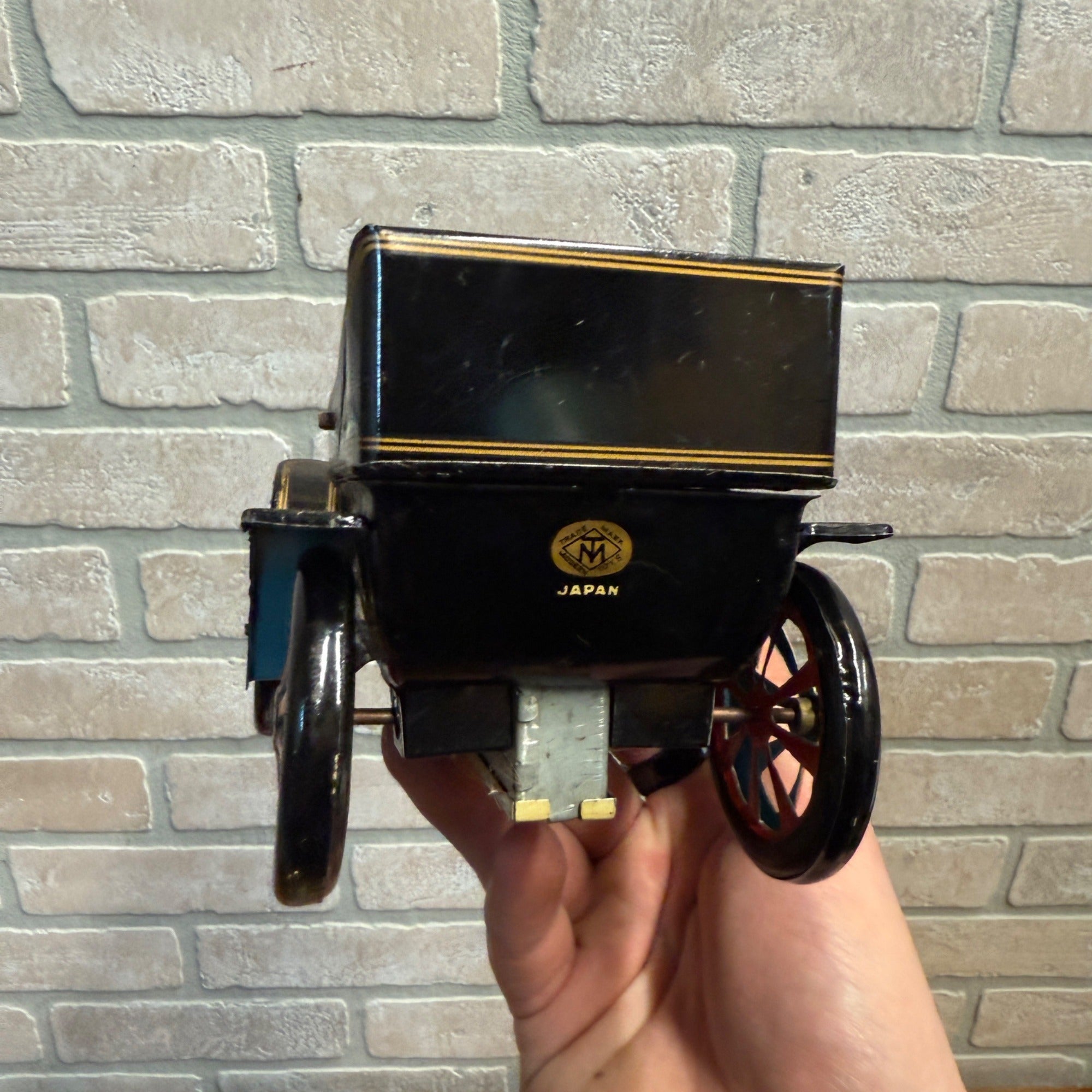 Antique Auto Old Timer's Car No. 3 Lever Action Tin Litho Model T Toy  Japan