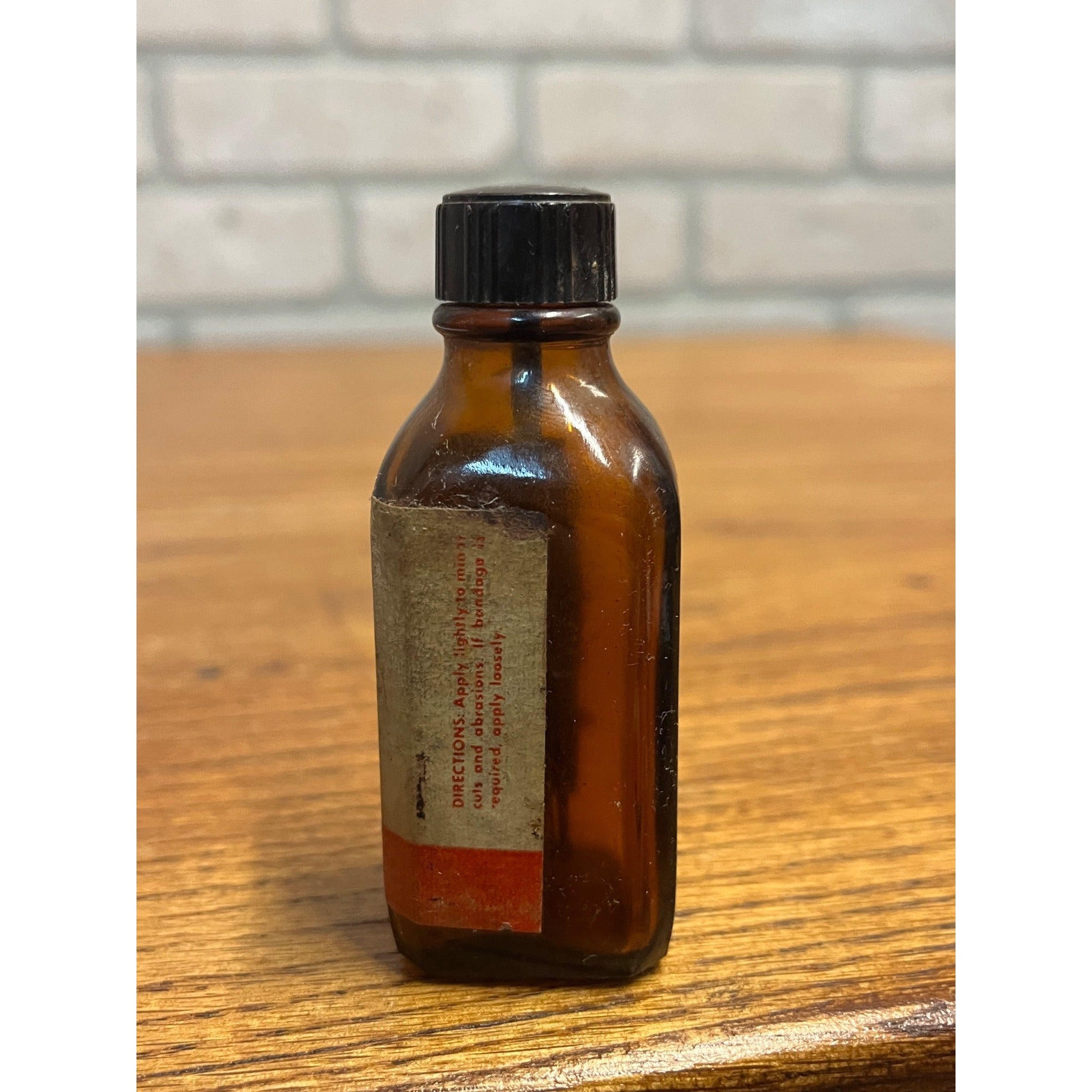 Vintage Iodine Tincture Poison Label Amber Glass Medicine Bottle FULL