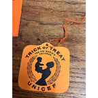 Vintage Halloween 1950s Trick or Treat for UNICEF Carton / Cardboard Bank & Tag