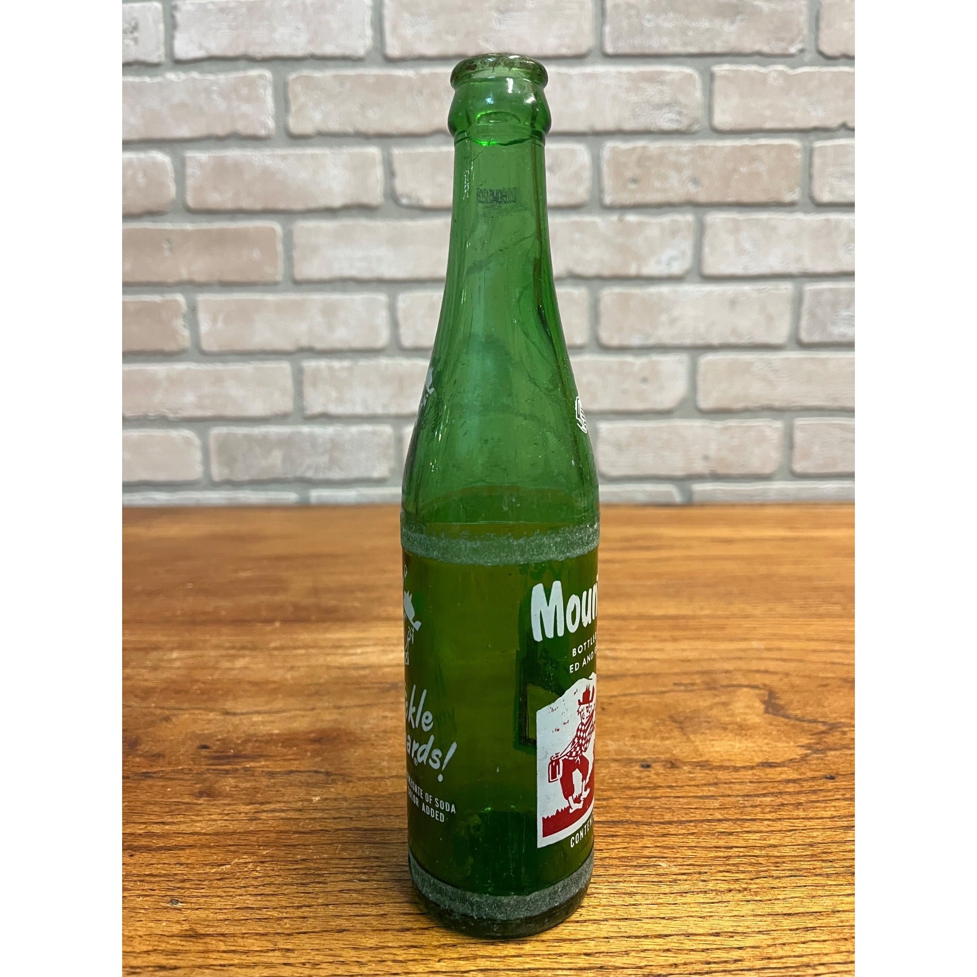 Vintage 1965 Mountain Dew Hillbilly Bottle Filled by Ed and Gene 10 OZ