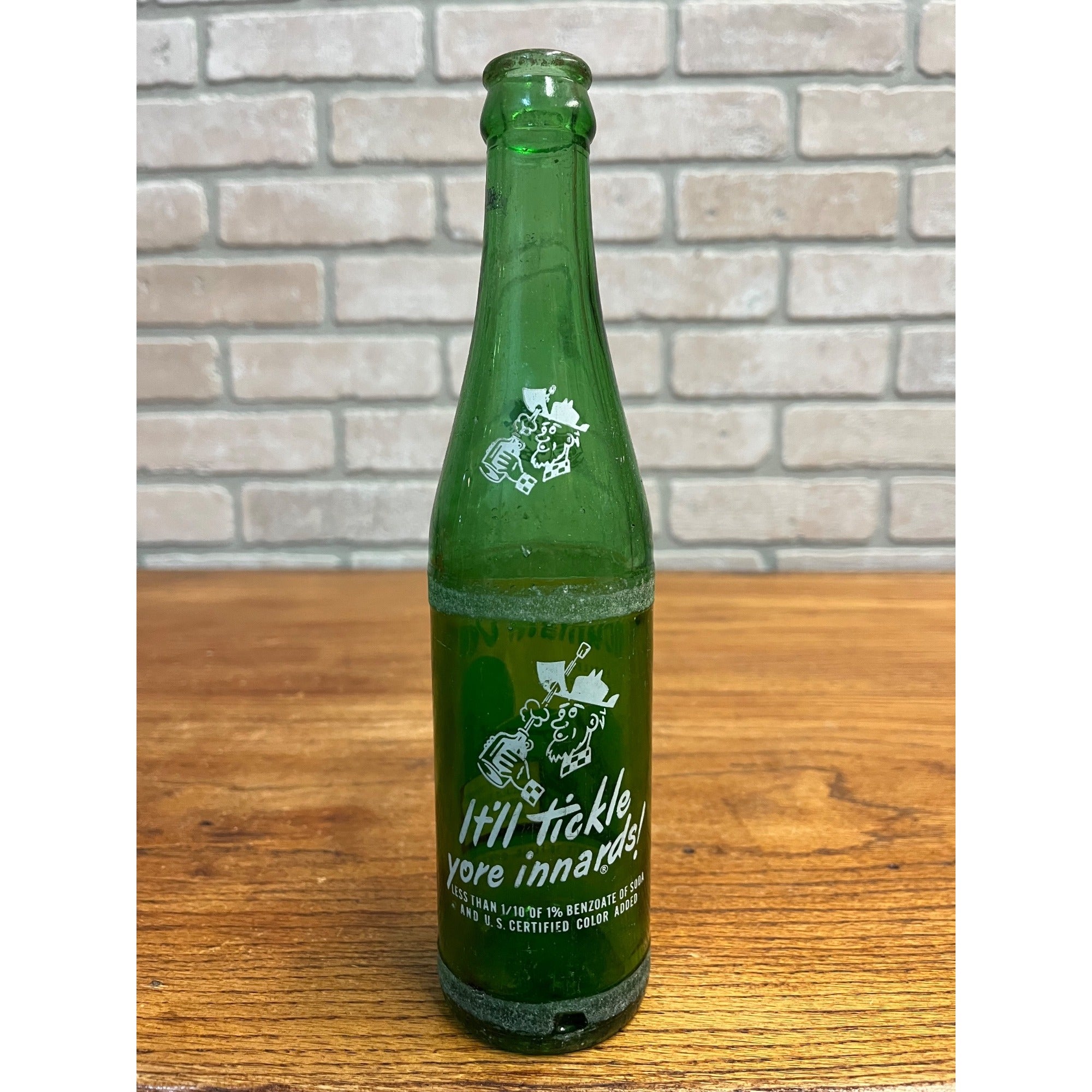 Vintage 1965 Mountain Dew Hillbilly Bottle Filled by Ed and Gene 10 OZ