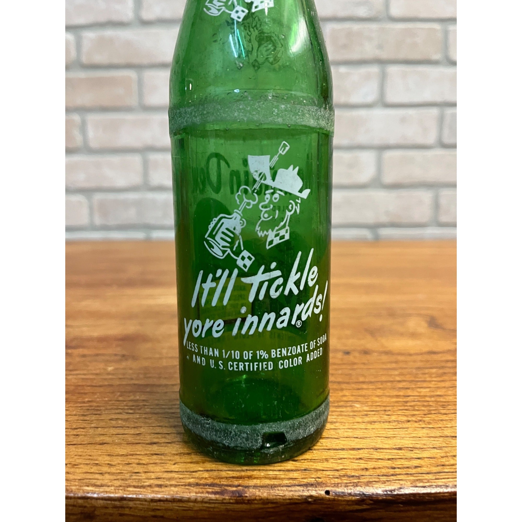 Vintage 1965 Mountain Dew Hillbilly Bottle Filled by Ed and Gene 10 OZ