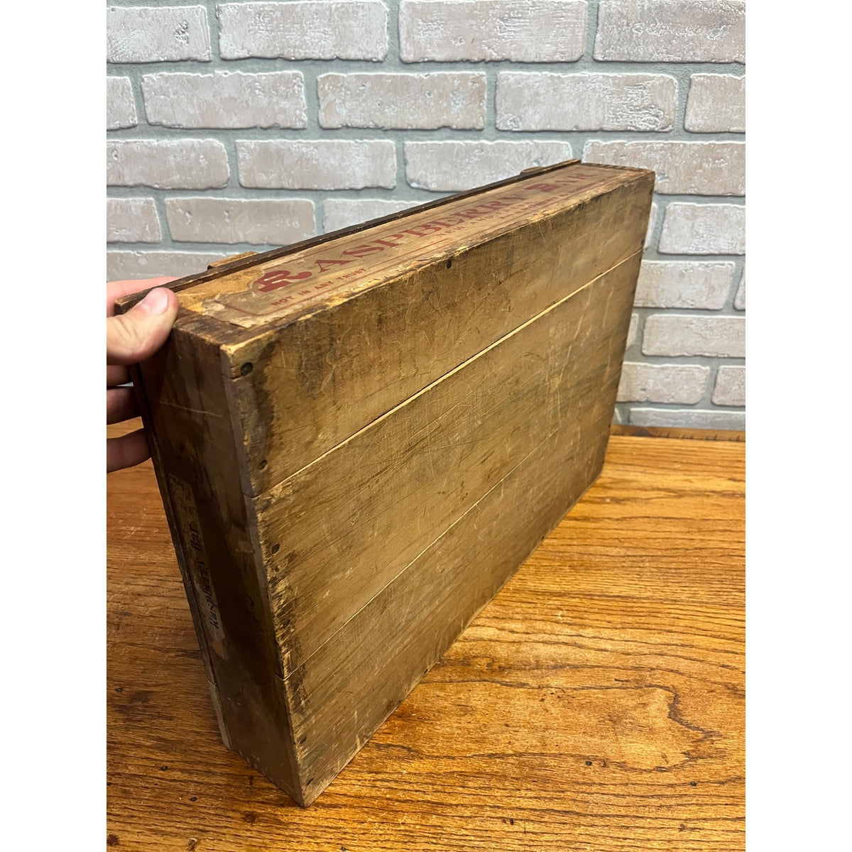 1900s Robert Johnston Raspberry Bar Store Display Wood Candy Box Milwaukee Wis