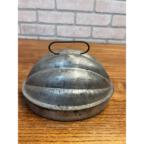 Vintage Tin Plum Pudding Jello Mold, Acorn Melon Shape, Cake Pan Farmhouse