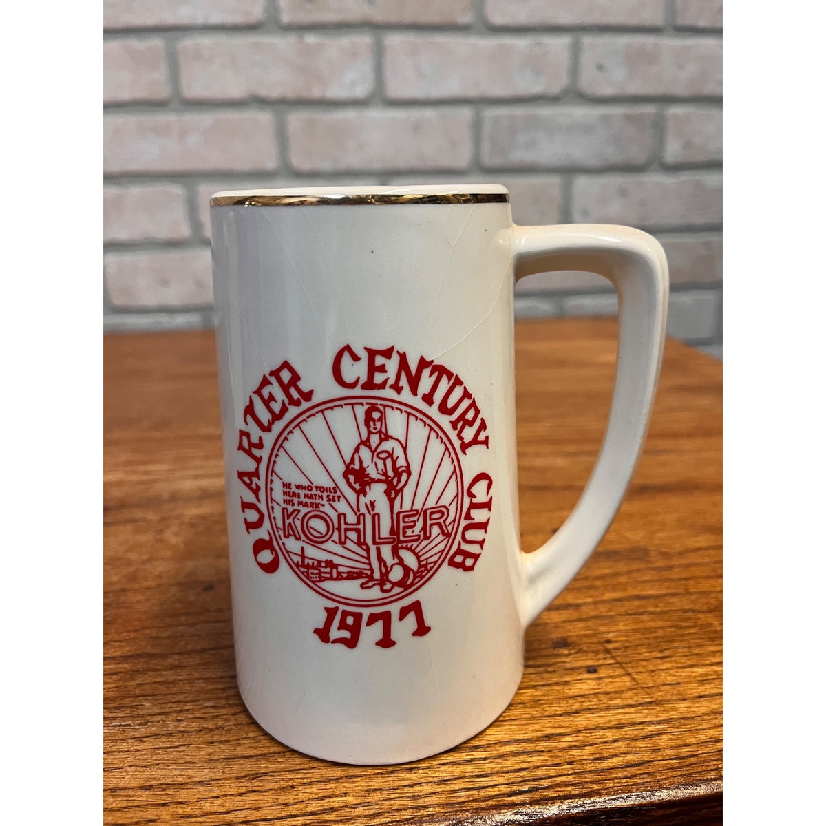 Vintage Kohler Quarter Century Club Beer Mug Stein 1977 Wisconsin Wis Wi