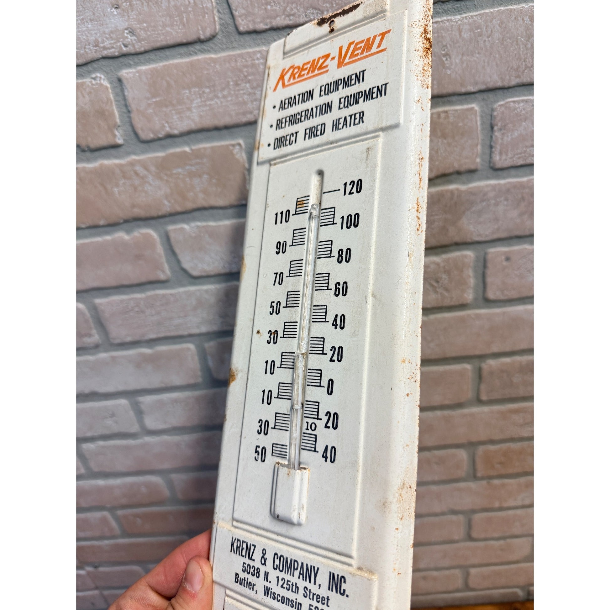Vintage Butler Wis Krenz & Co Advertising Thermometer As-IS Wisconsin