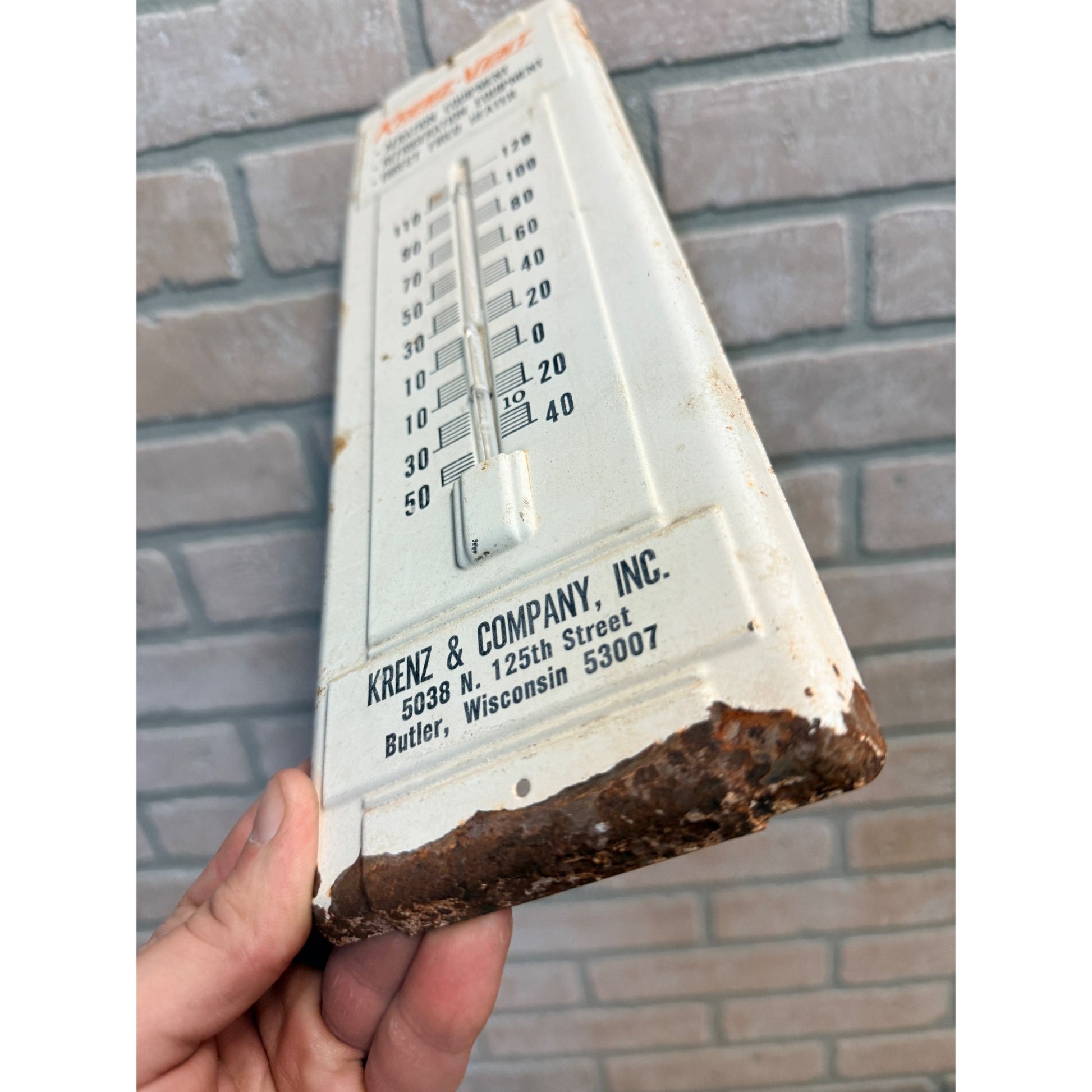Vintage Butler Wis Krenz & Co Advertising Thermometer As-IS Wisconsin