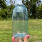 Vintage Patent Nov, 30th 1858 "S" Monogram Quart Blue Jar C3