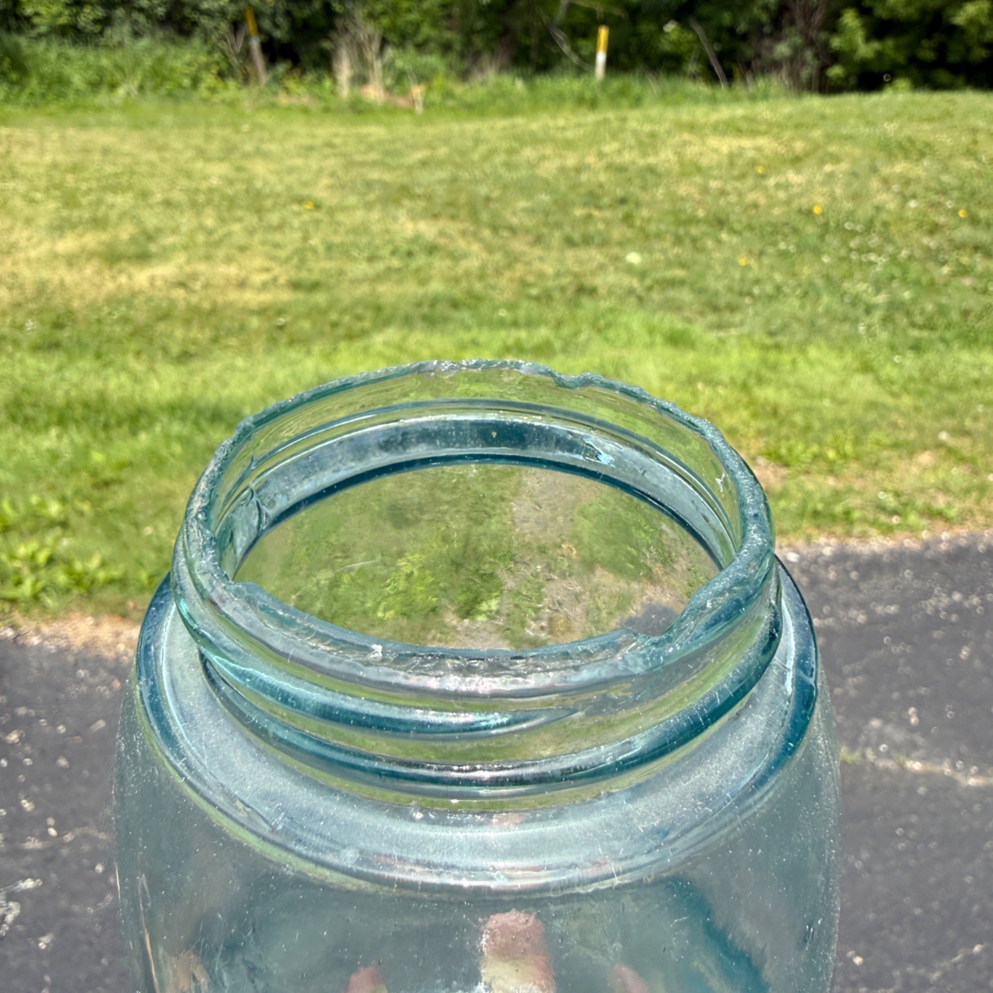 Vintage Patent Nov, 30th 1858 "S" Monogram Quart Blue Jar C3