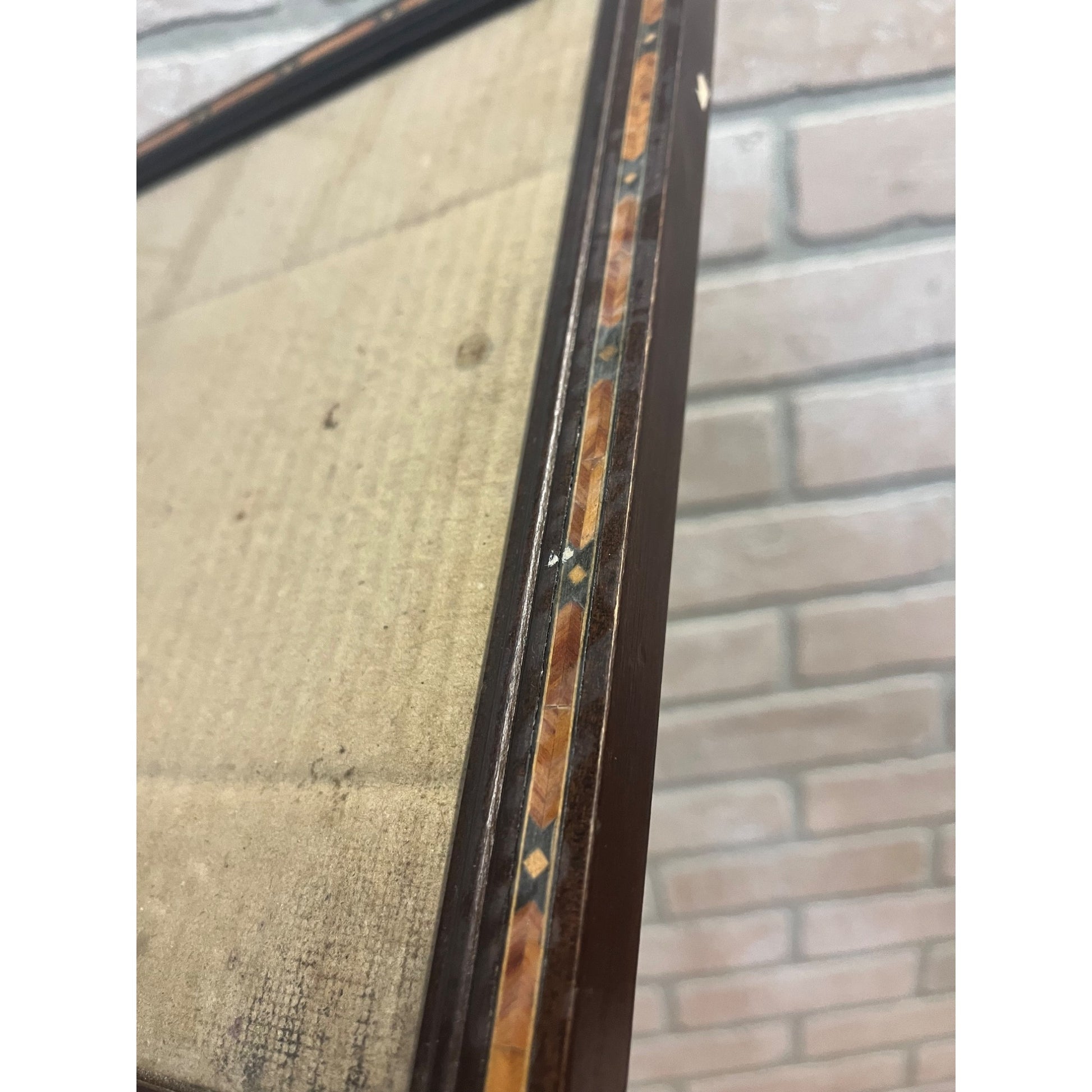 Vintage Mid-Century Ornate Inlaid Wood Picture Photo Frame for 8x10"