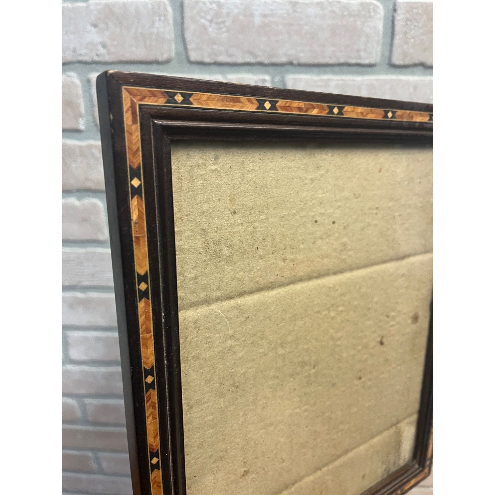 Vintage Mid-Century Ornate Inlaid Wood Picture Photo Frame for 8x10"