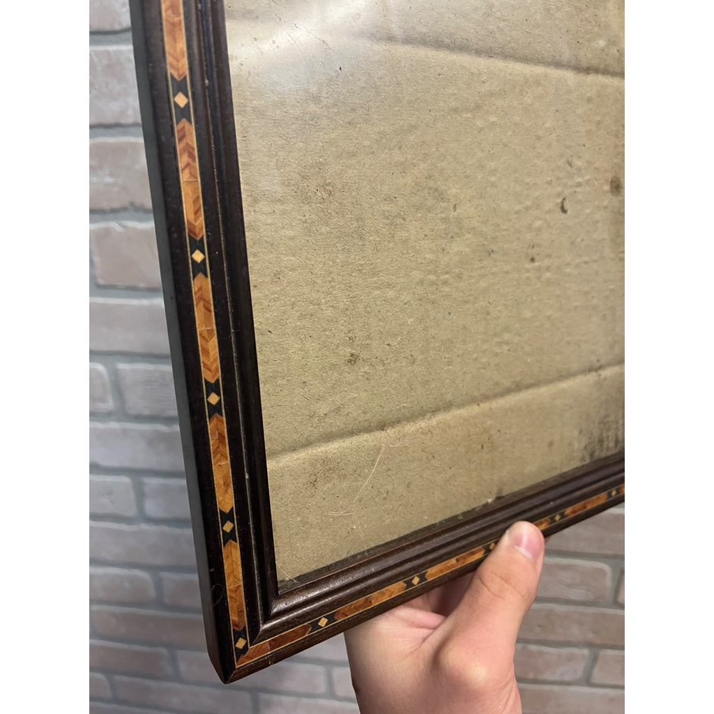 Vintage Mid-Century Ornate Inlaid Wood Picture Photo Frame for 8x10"