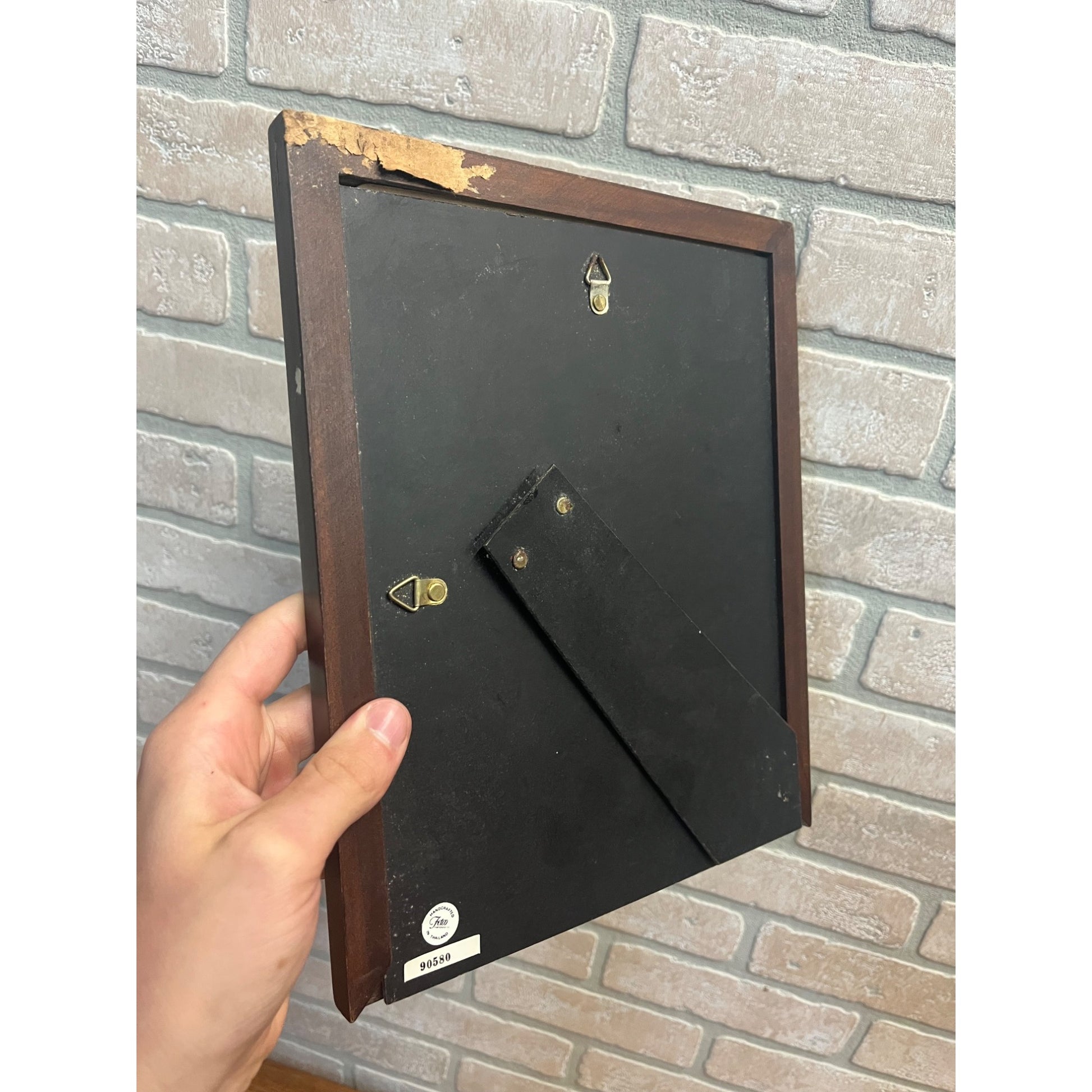 Vintage Mid-Century Ornate Inlaid Wood Picture Photo Frame for 8x10"