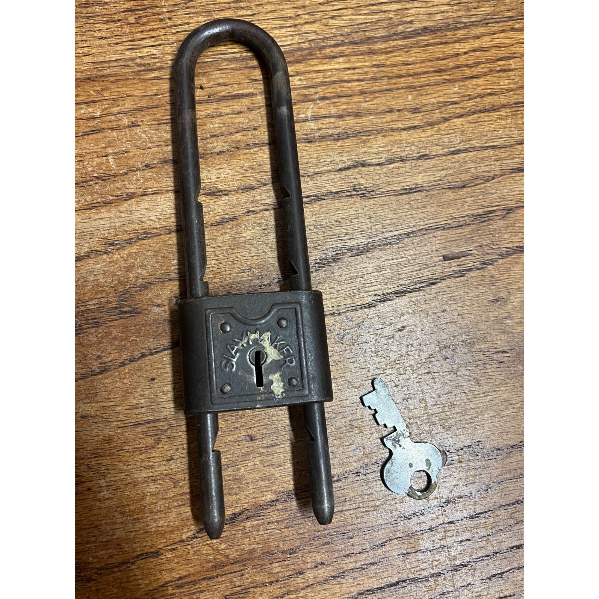 Antique Vintage Slaymaker Metal Bike Bicycle Lock W/ Key
