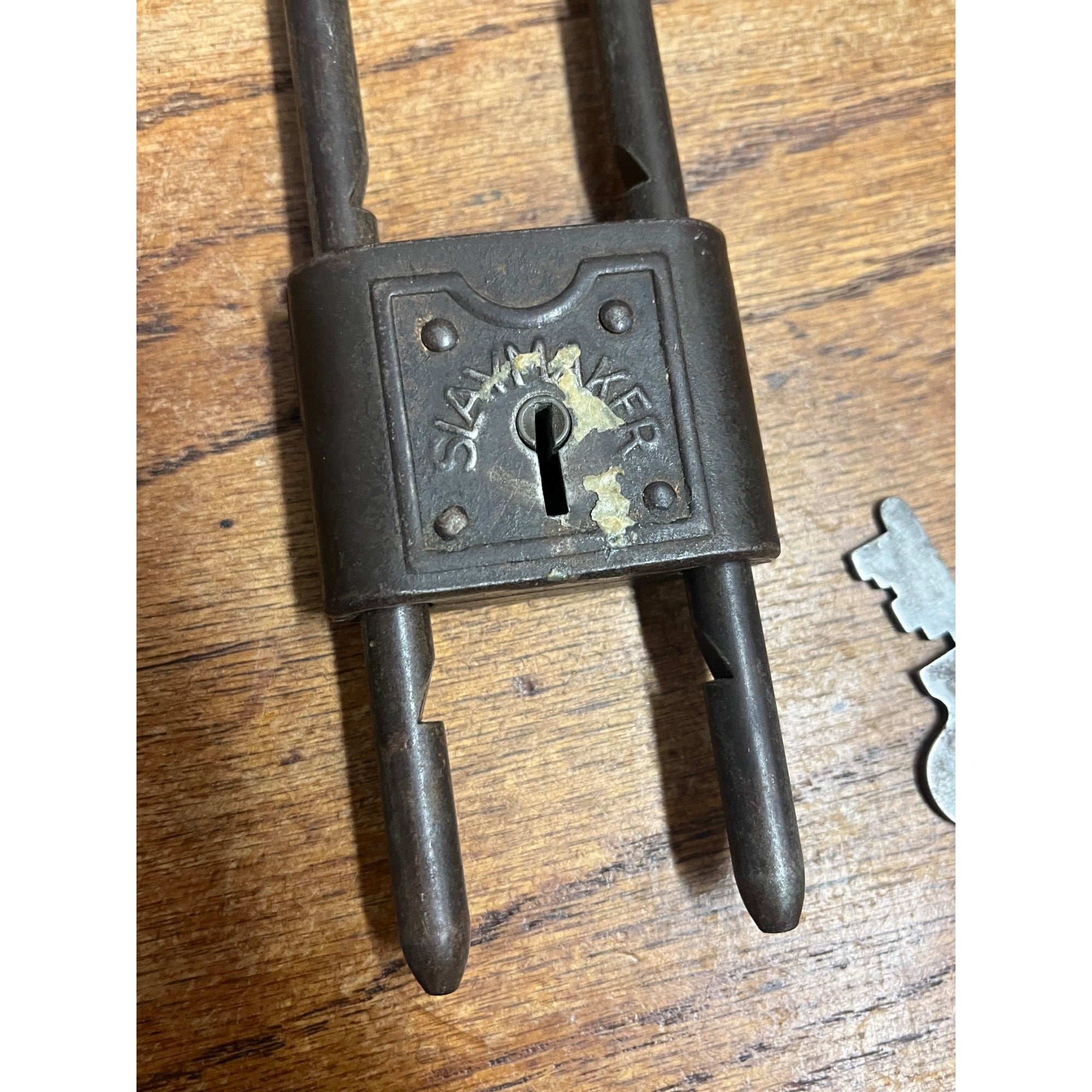 Antique Vintage Slaymaker Metal Bike Bicycle Lock W/ Key