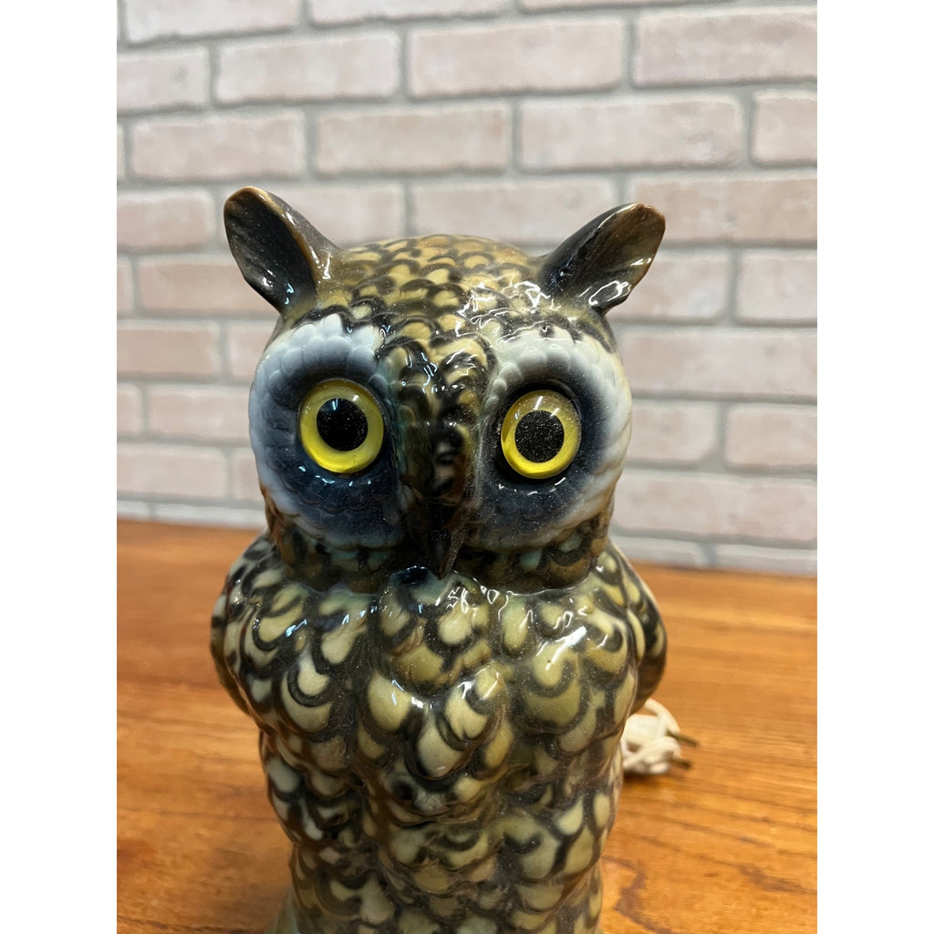 Vintage 1930s Owl Figural Perfume Aroma Lamp Light German Halloween Signed DRP