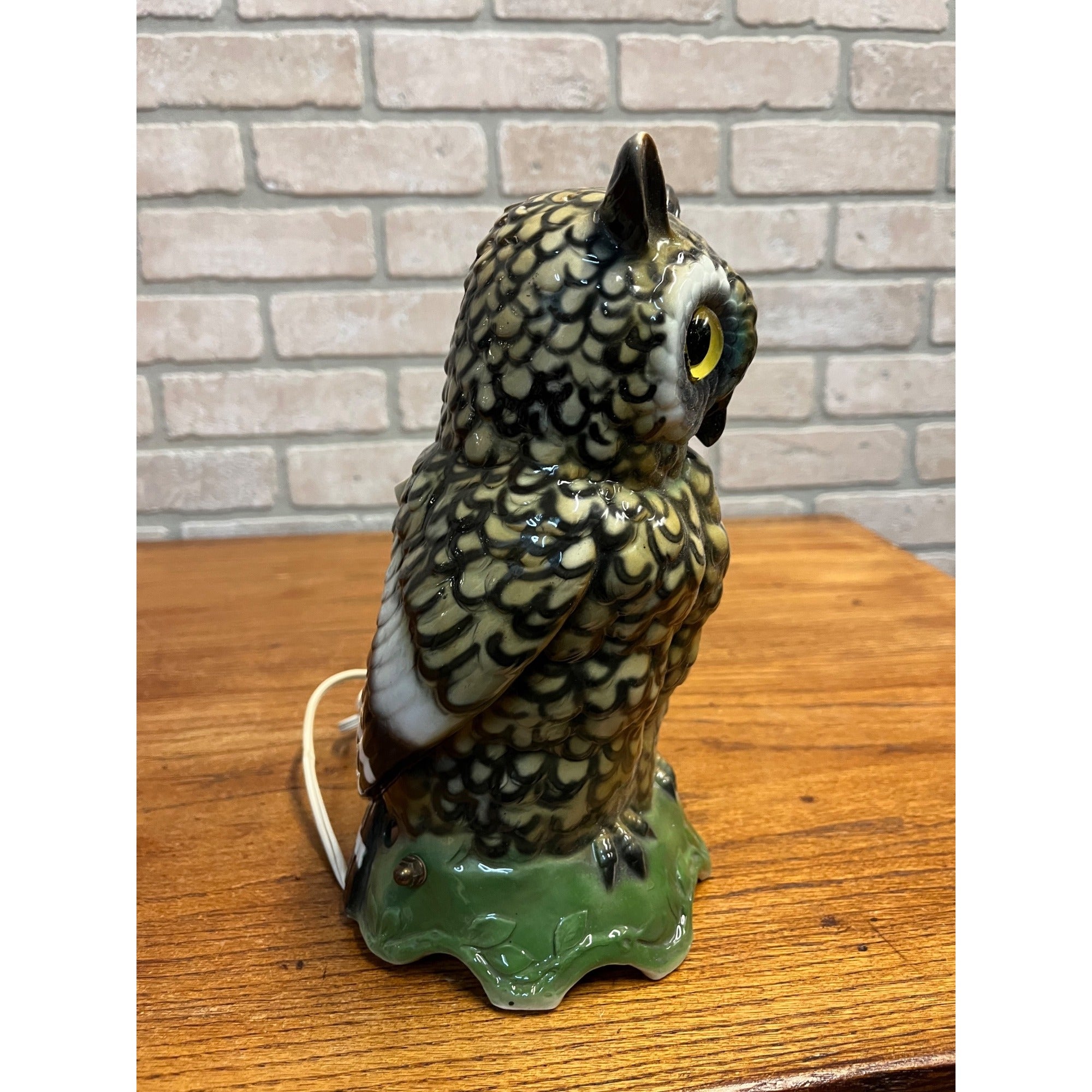 Vintage 1930s Owl Figural Perfume Aroma Lamp Light German Halloween Signed DRP