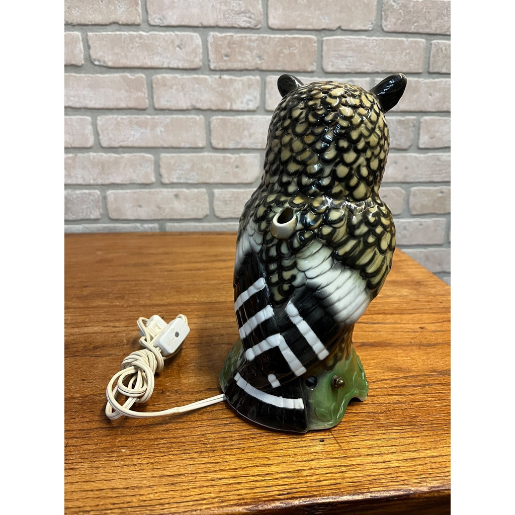 Vintage 1930s Owl Figural Perfume Aroma Lamp Light German Halloween Signed DRP
