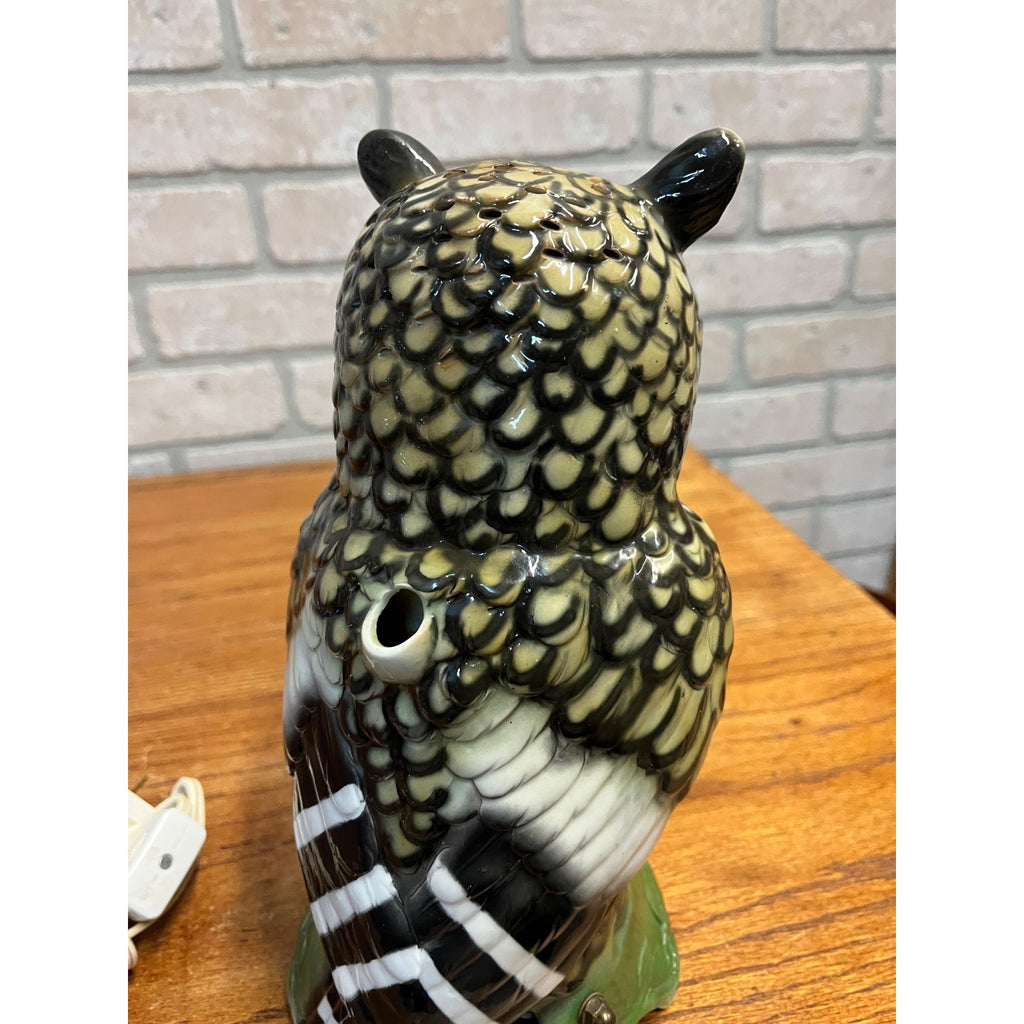 Vintage 1930s Owl Figural Perfume Aroma Lamp Light German Halloween Signed DRP
