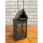 Antique WWI Folding Stonebridge Candle Lantern Us Army Mica Panels Trench Light