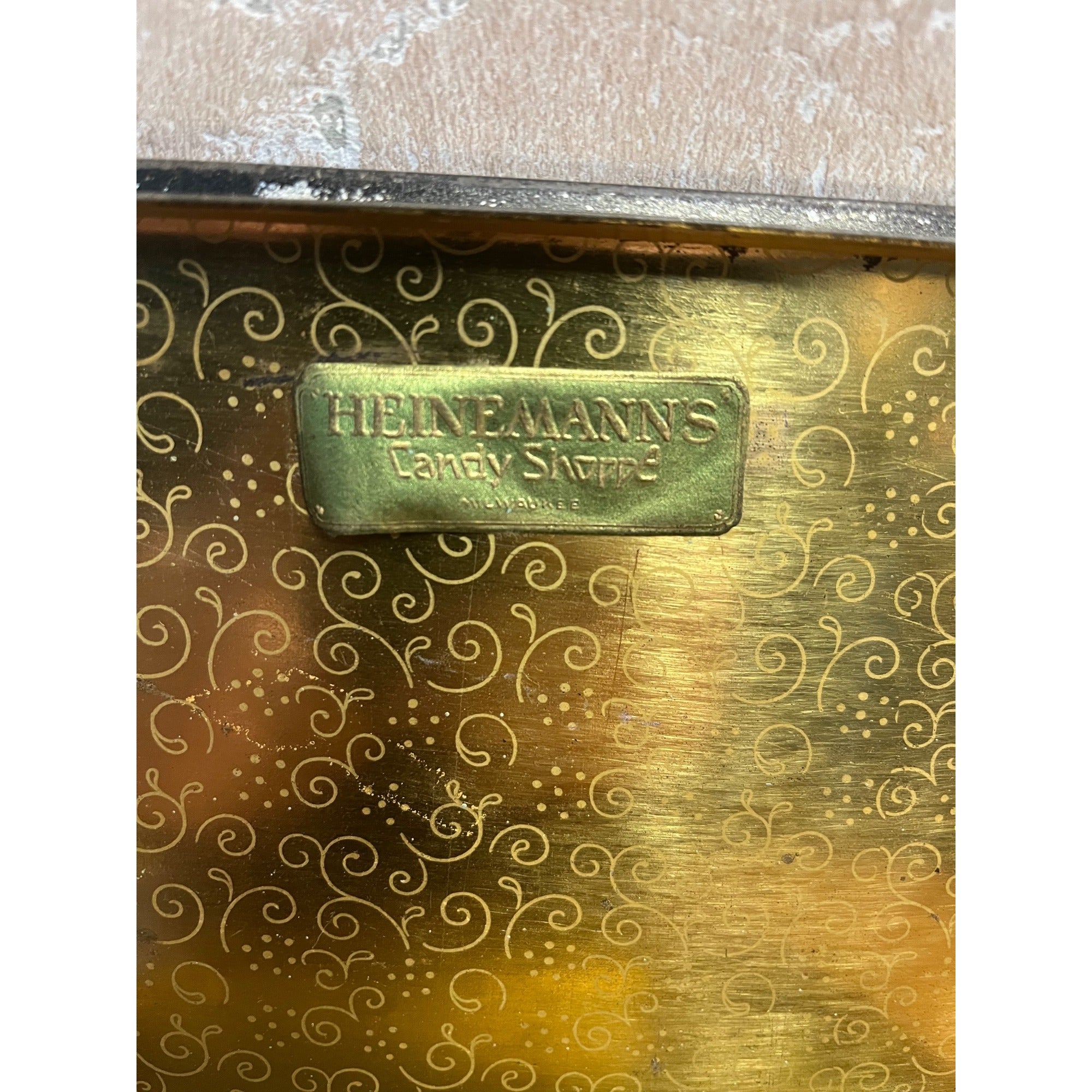 Vintage 1930s Heinemann's Candy Shop Art Deco Advertising Tin Milwaukee, Wis