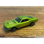 Vintage 1968 Hot Wheels Redlines Bright Antifreeze Custom Mustang Brown Interior