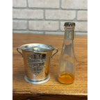 Vintage 1950s Miller High Life Mini Beer Bucket And Miniature Beer Bottle