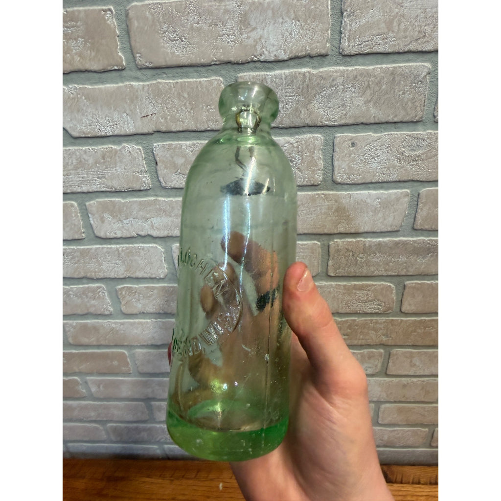 RARE Antique H&M Lochen -- West Bend, Wis -- Hutchinson Soda Blob Bottle WI