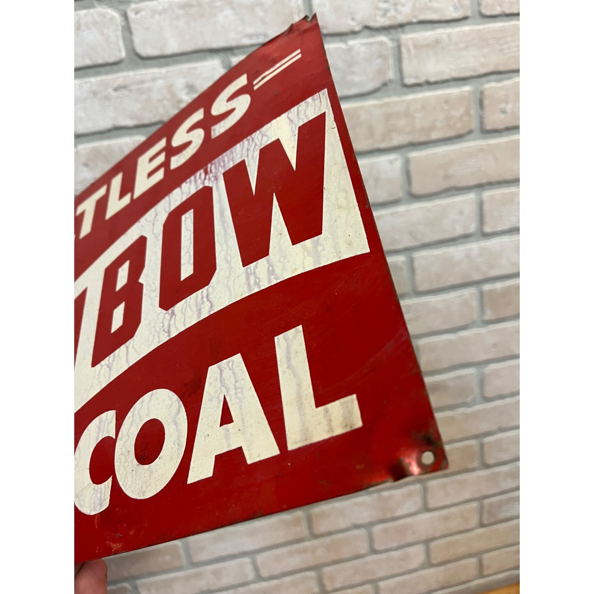 Vintage 1950s Rainbow Coal Faultless Fuel Advertising Tin Metal Sign