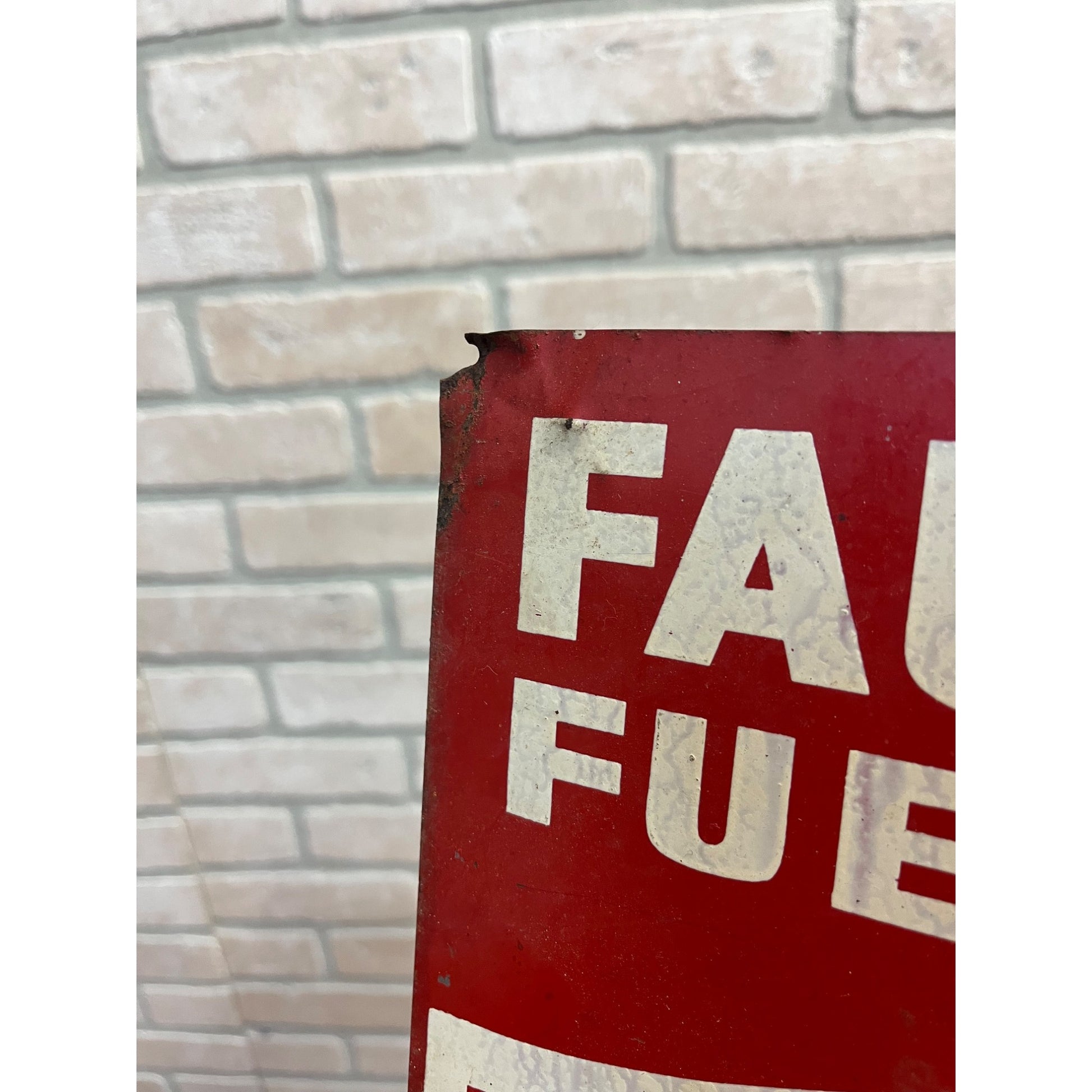 Vintage 1950s Rainbow Coal Faultless Fuel Advertising Tin Metal Sign