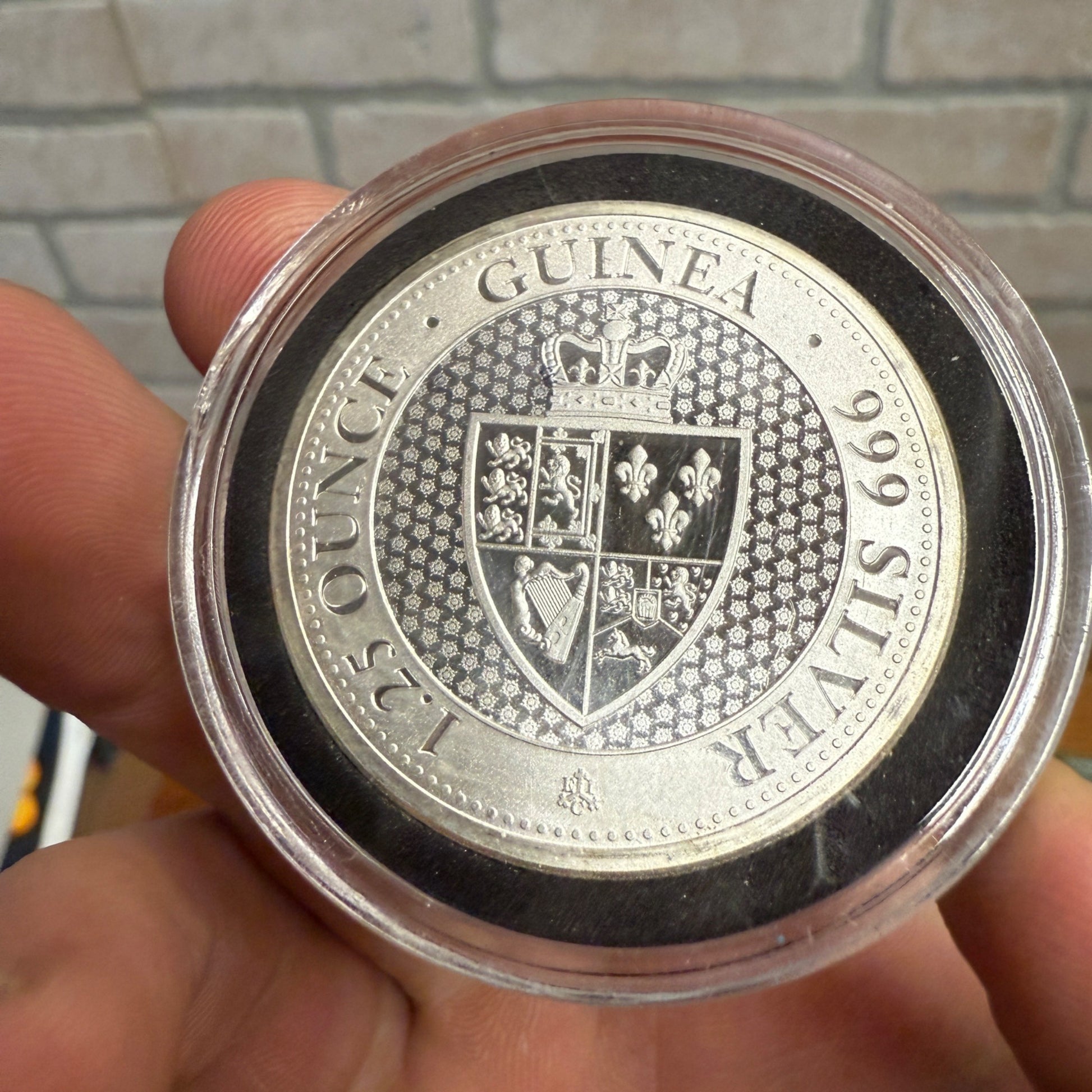 1.25oz Silver St Helena Rose Crown Guinea Coin Fine Silver