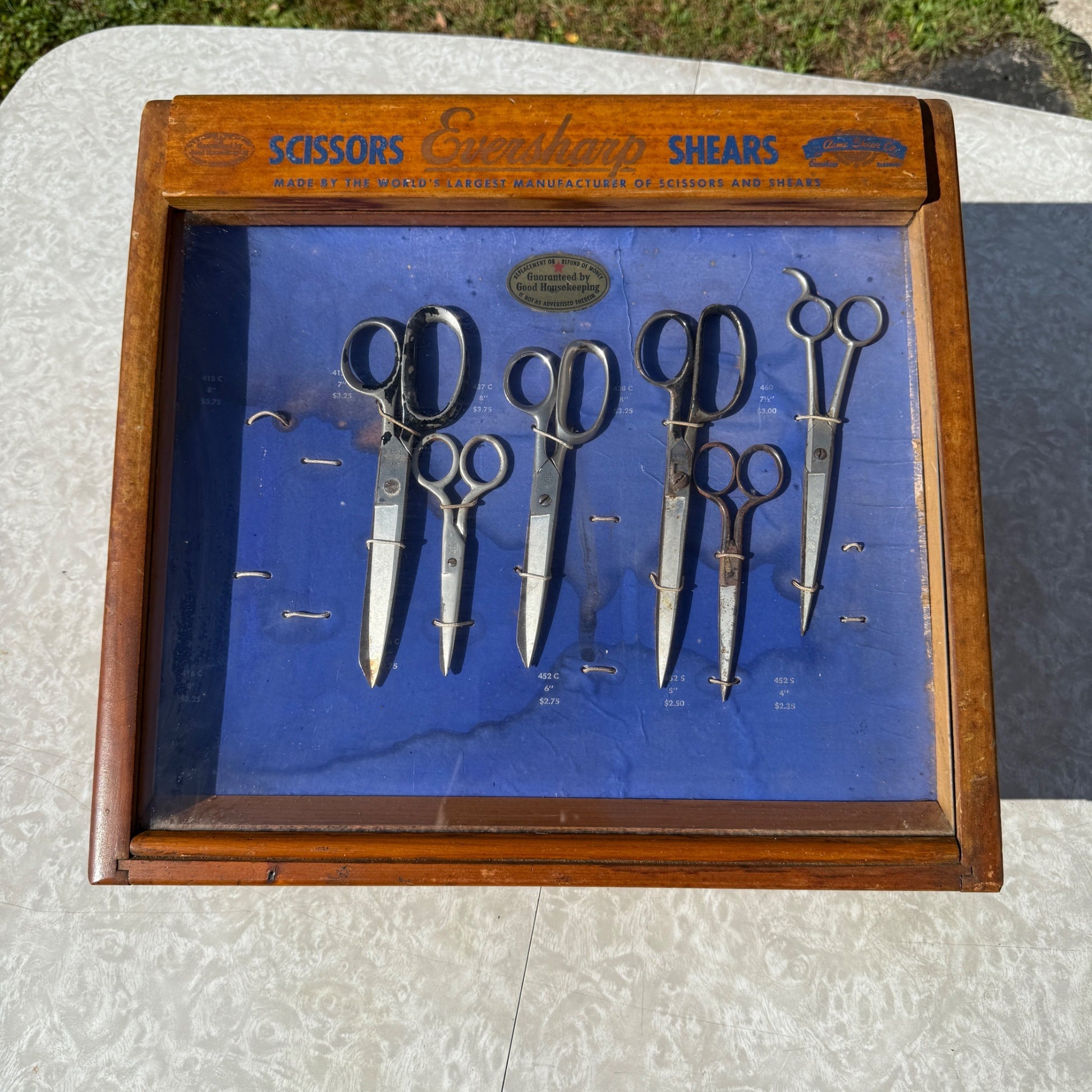 Vintage Eversharp Scissors Advertising Display Case Acme Shears