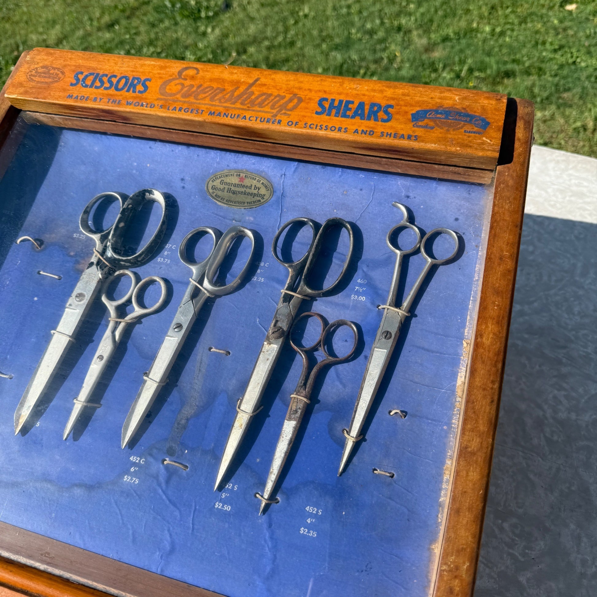 Vintage Eversharp Scissors Advertising Display Case Acme Shears