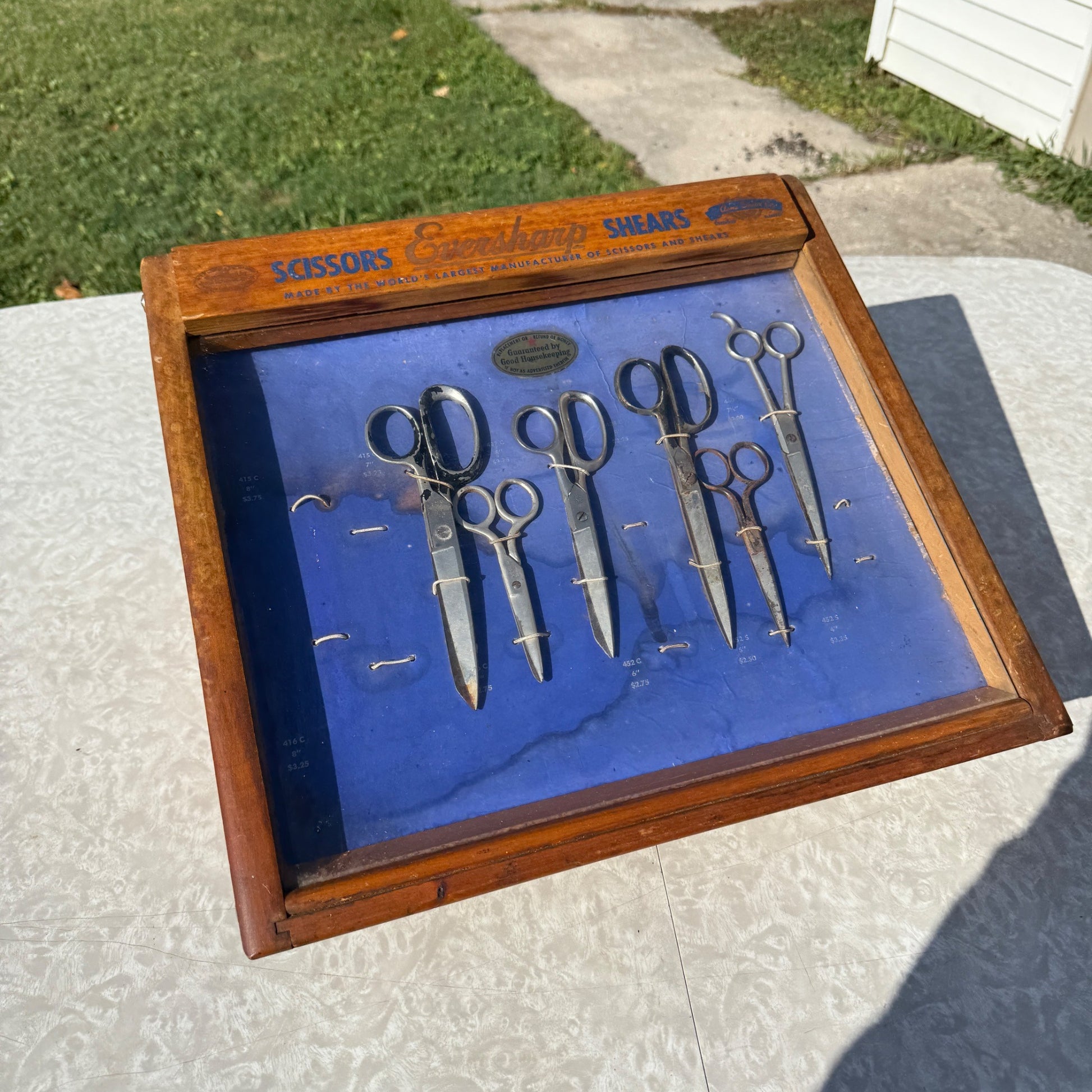 Vintage Eversharp Scissors Advertising Display Case Acme Shears